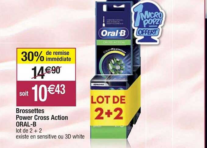 brossettes power cross action oral-b