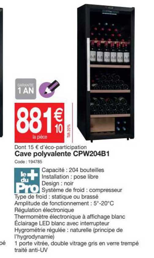 cave polyvalente cpw204b1