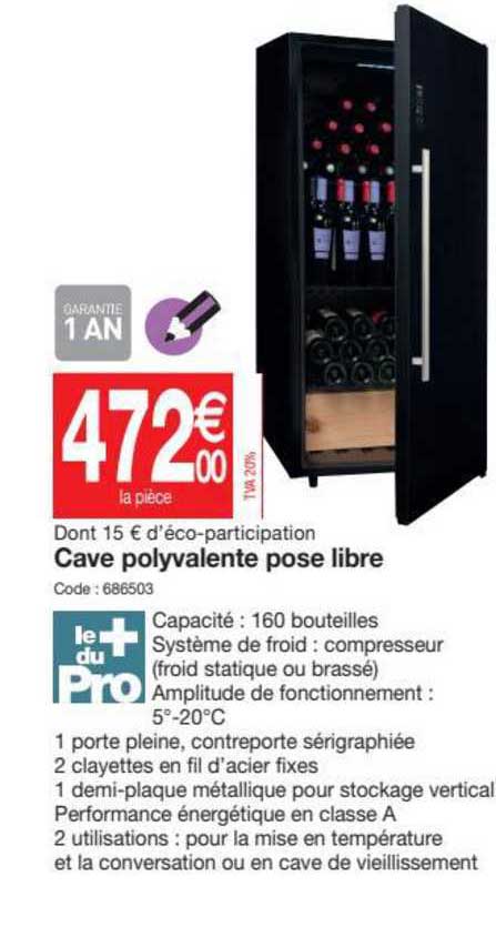 cave polyvalente pose libre