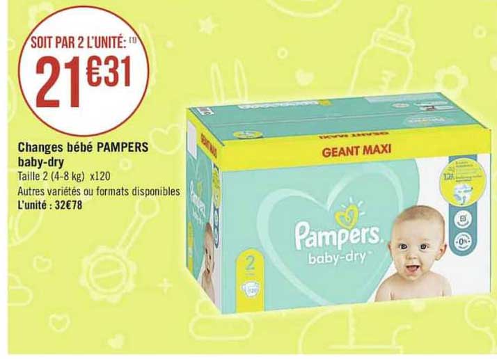 changes bébé pampers baby-dry