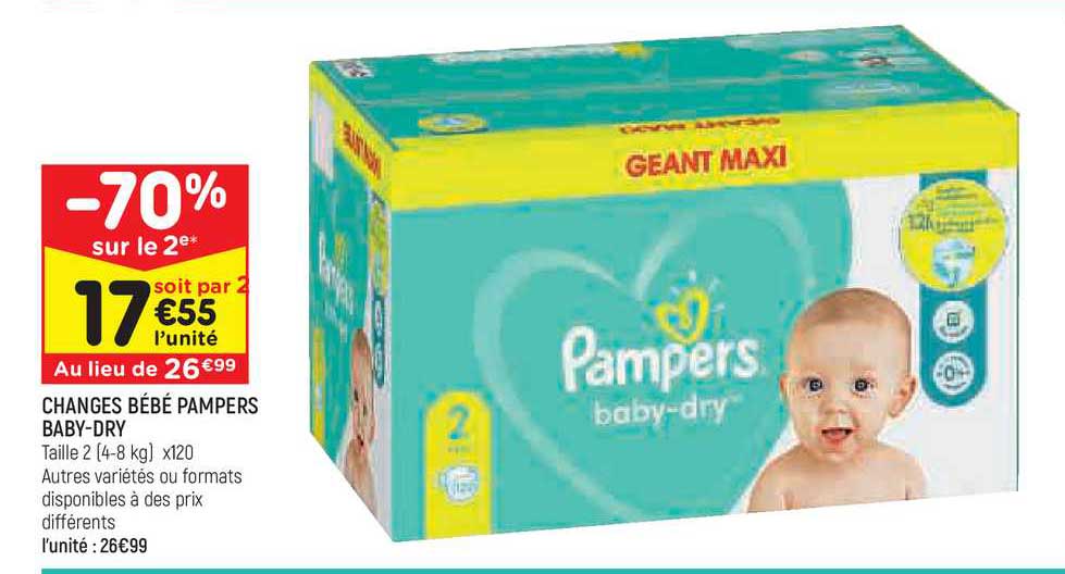 changes bébé pampers baby-dry