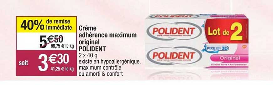 crème adhérence maximum original polident