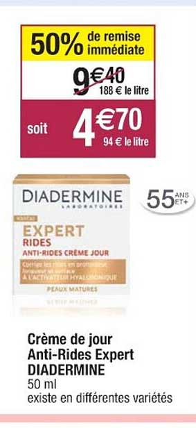 crème de jour anti-rides expert diadermine
