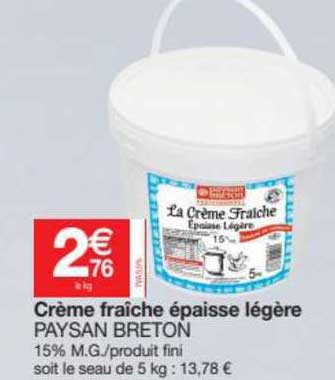 crème fraîche épaisse légère paysan breton
