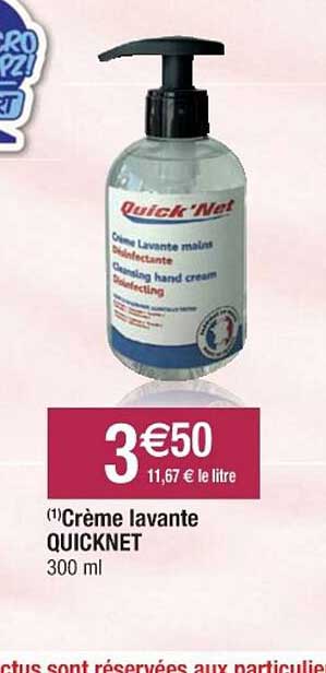 crème lavante quicknet
