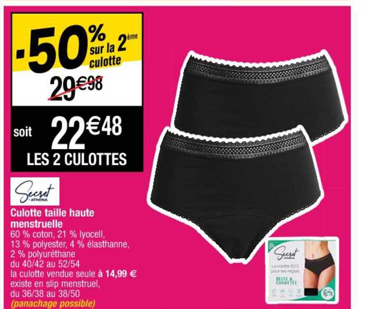 culotte taille haute menstruelle secret