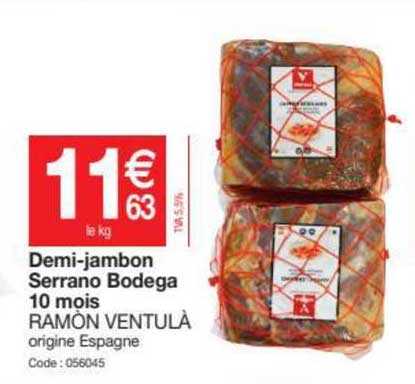 demi-jambon serrano bodega 10 mois ramòn ventulà