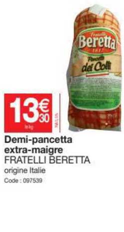 demi-pancetta extra-maigre fratelli beretta