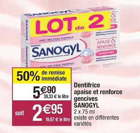 dentifrice apaise et renforce gencives sanogyl
