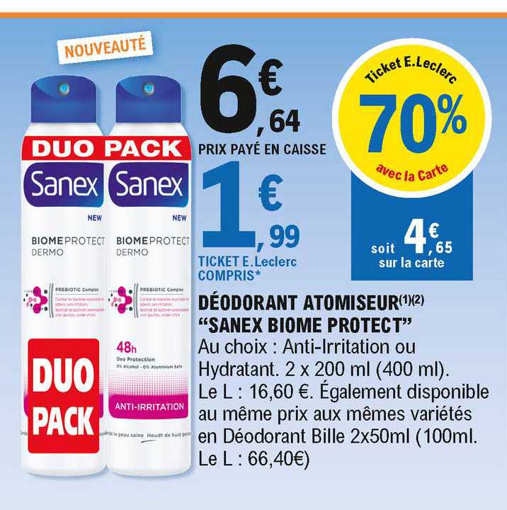 déodorant atomiseur "sanex biome protect"