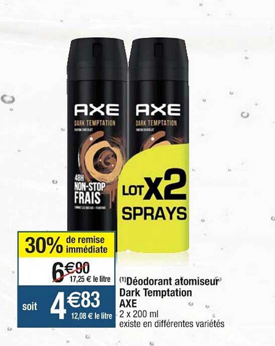 déodorant atomiseur dark temptation axe