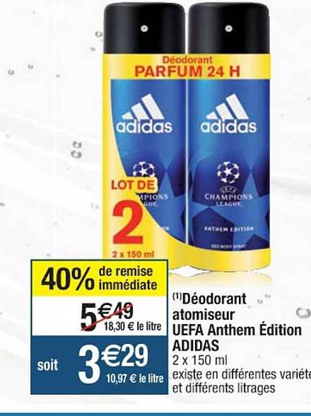 déodorant atomiseur uefa anthem édition adidas