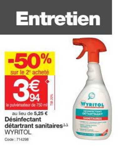 désinfectant détartrant sanitaires wyritol