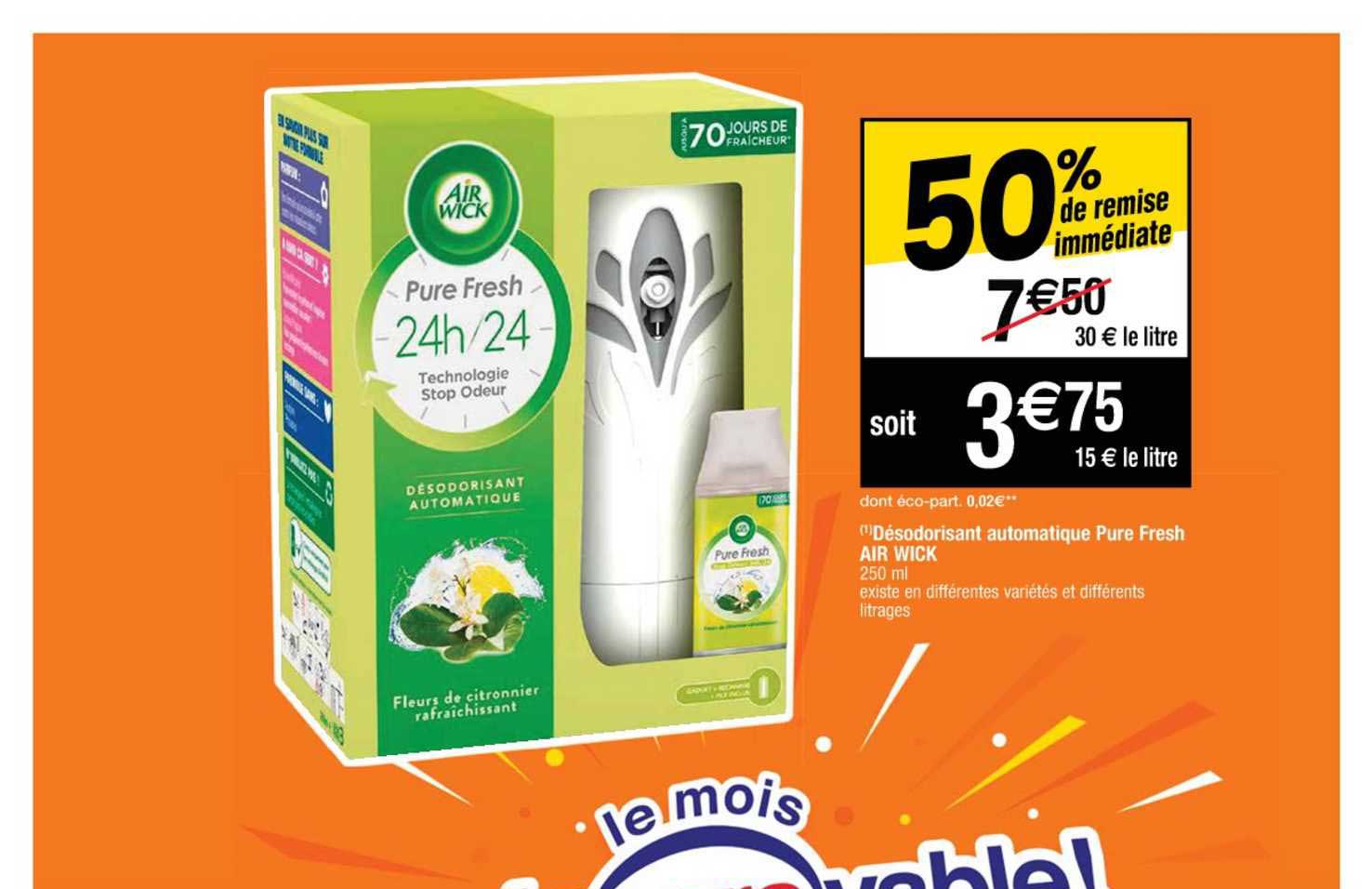 désodorisant automatique pure fresh air wick