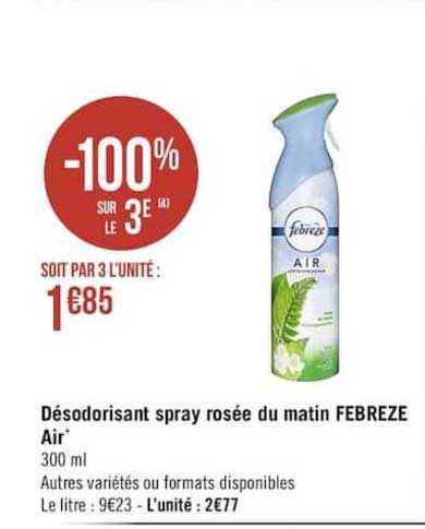 désodorisant spray rosée du matin febreze air
