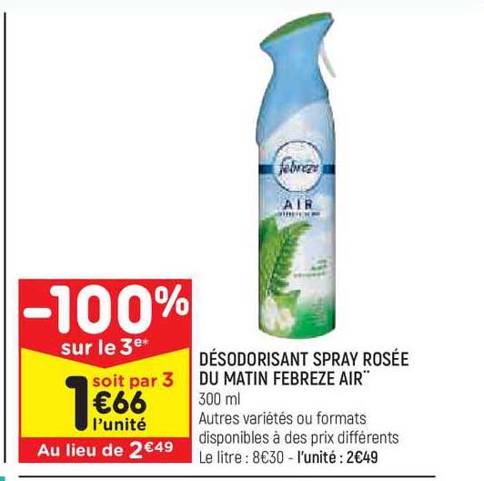 désodorisant spray rosée du matin febreze air