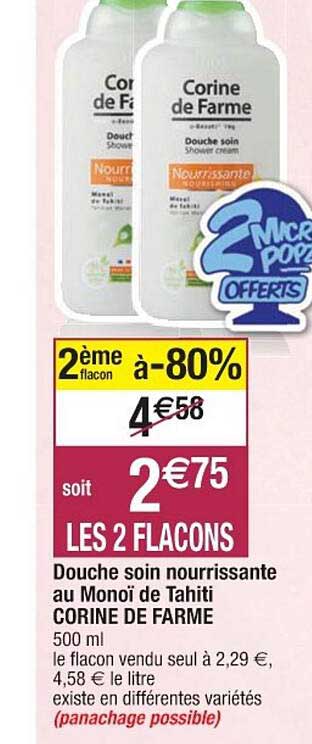 douche soin nourrissante au monoï de tahiti corine de farme