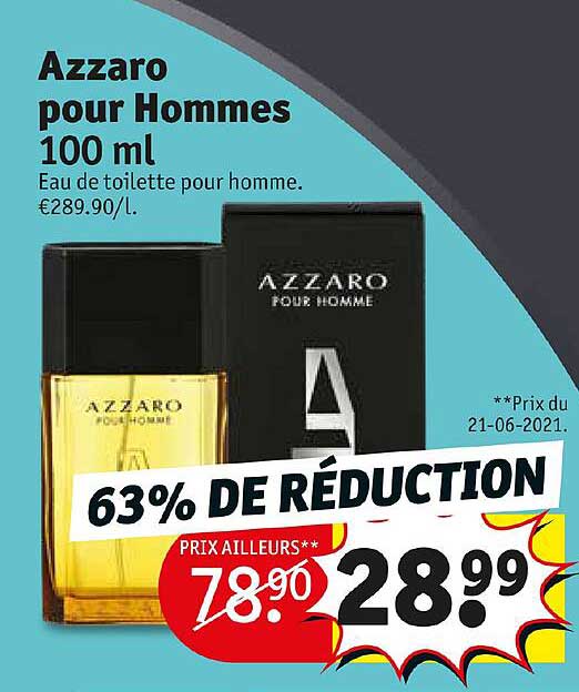 eau de toilette azzaro pour hommes 100 ml