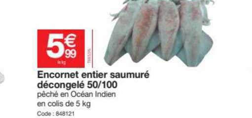encornet entier saumuré décongelé 50-100
