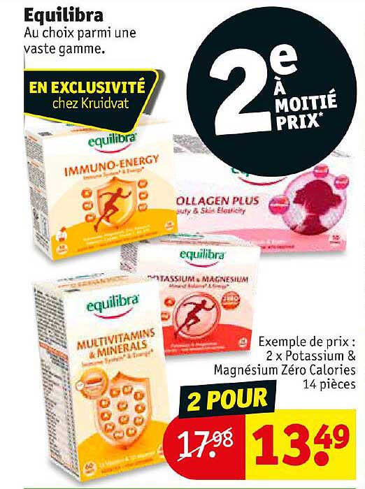 Equilibra : 2x Potassium & Magnésieum Zéro Calories 14 Pièces