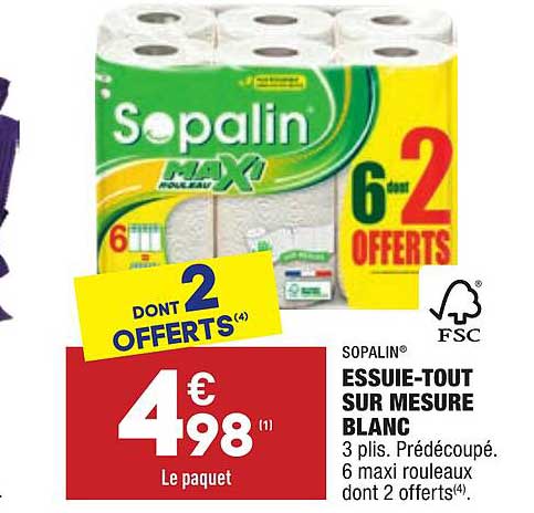 essuie-tout sur mesure blanc