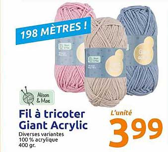 Fil à Tricoter Giant Acrylic