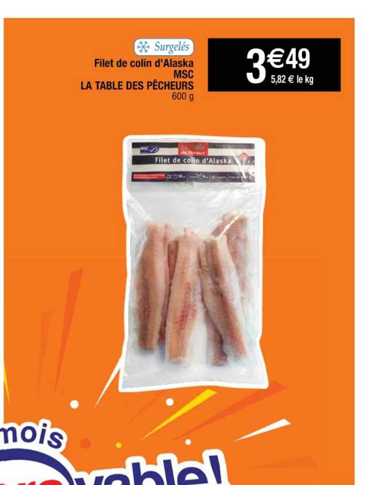 filet de colin d'alaska msc la table des pêcheurs