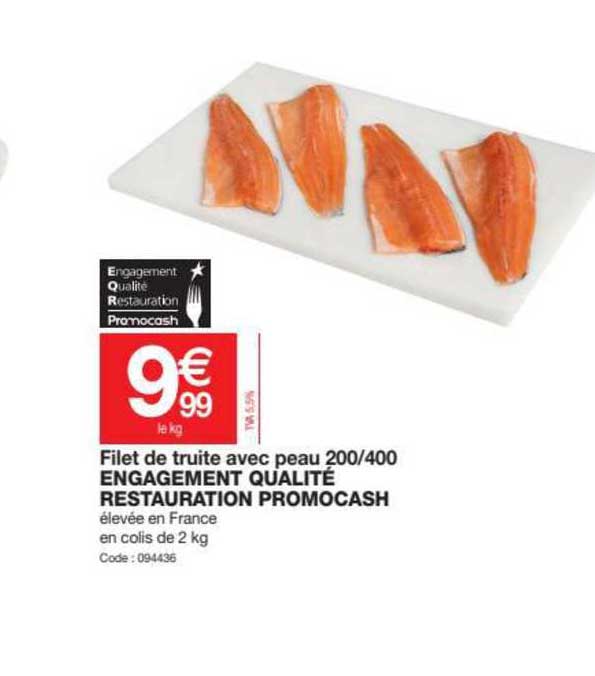 filet de truite avec peau 200-400 engagement qualité restauration promocash
