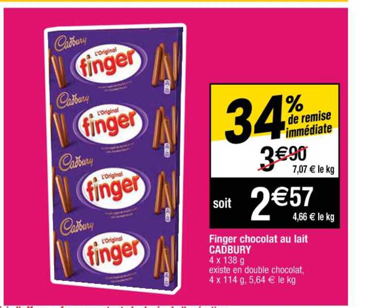 finger chocolat au lait cadbury