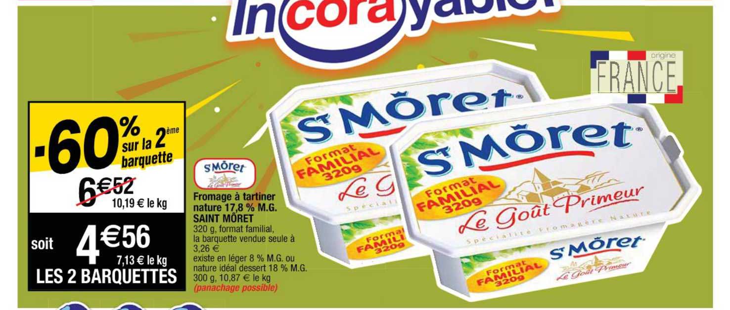 fromage à tartiner nature 17,8% m.g. saint môret