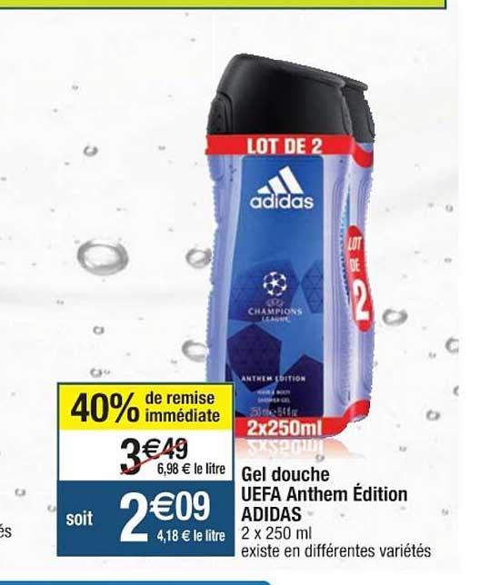 gel douche uefa anthem édition adidas