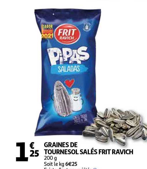 graines de tournesol salés frit ravich