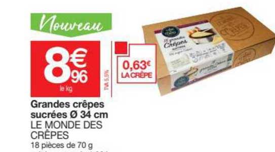 grandes crêpes sucrées 34 cm le monde des crêpes
