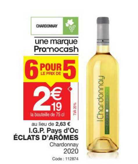 i.g.p. pays d'oc éclats d'arômes chardonnay 2020