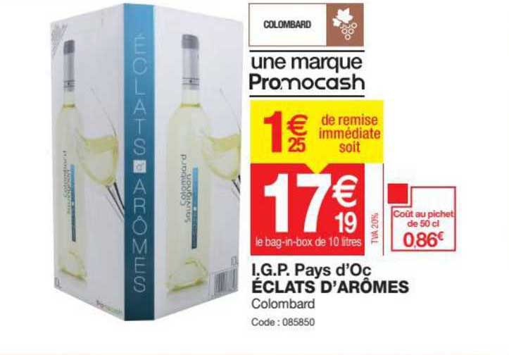 i.g.p. pays d'oc éclats d'arômes colombard