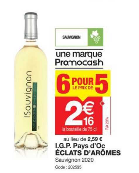 i.g.p. pays d'oc éclats d'arômes sauvignon 2020