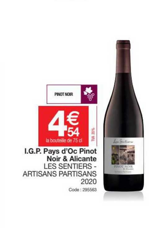 i.g.p. pays d'oc pinot noir & alicante les sentiers - artisans partisans 2020