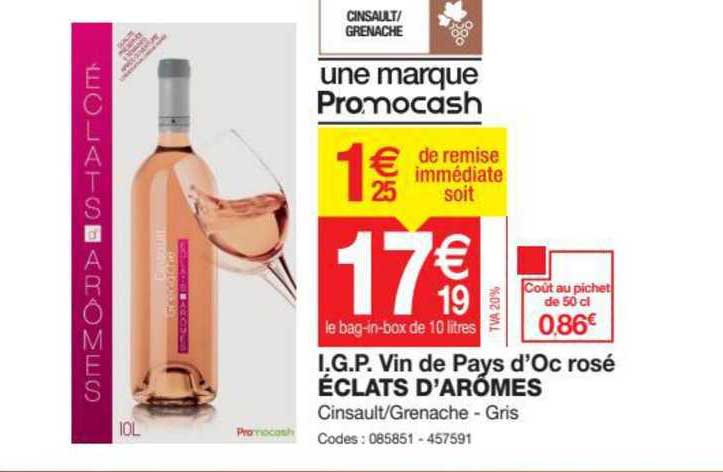 i.g.p. vin de pays d'oc rosé éclats d'arômes