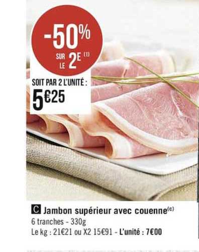 Jambon Supérieur Avec Couenne