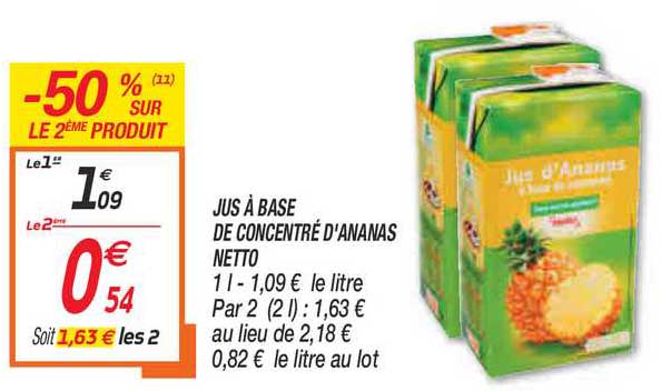 Jus à Base De Concentré D'ananas Netto