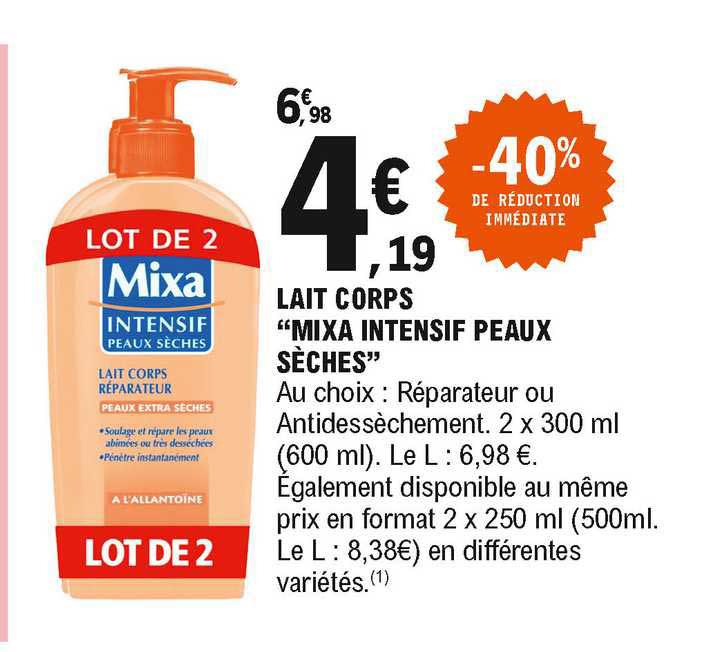 lait corps "mixa intensif peaux sèches"