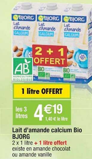 Lait D'amande Calcium Bio Bjorg