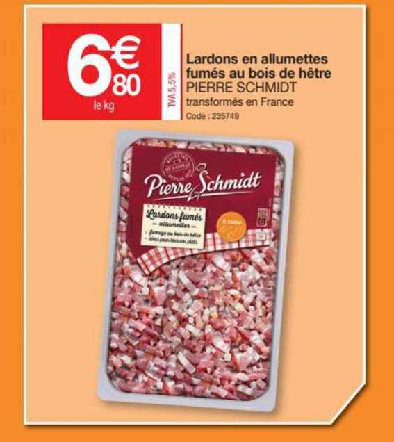 Lardons En Allumettes Fumés Au Bois De Hêtre Pierre Schmidt