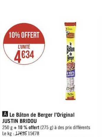 le bâton de berger l'original justin bridou