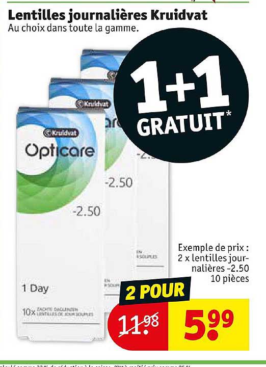 lentilles journalières kruidvat
