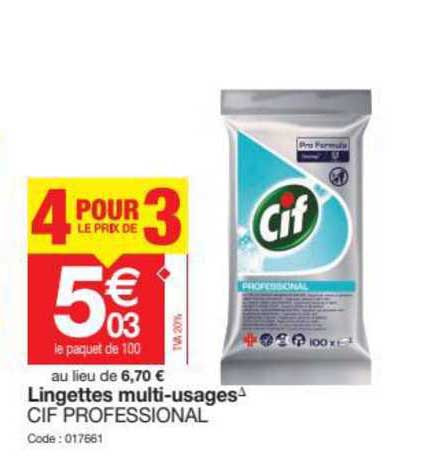 lingettes multi-usages cif professional