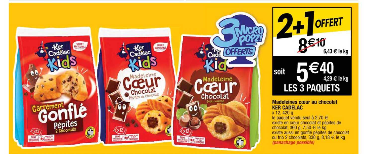 Madeleines Cœur Au Chocolat Ker Cadelac