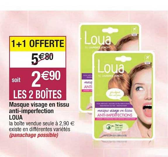 masque visage en tissu anti-imperfection loua