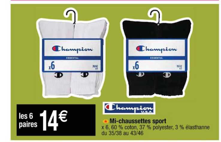 mi-chaussettes sport champion