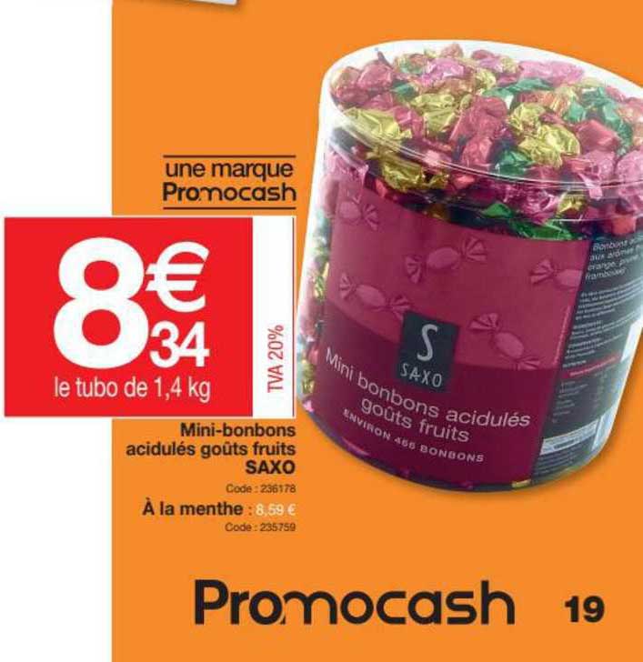 mini-bonbons acidumés goûts fruits saxo